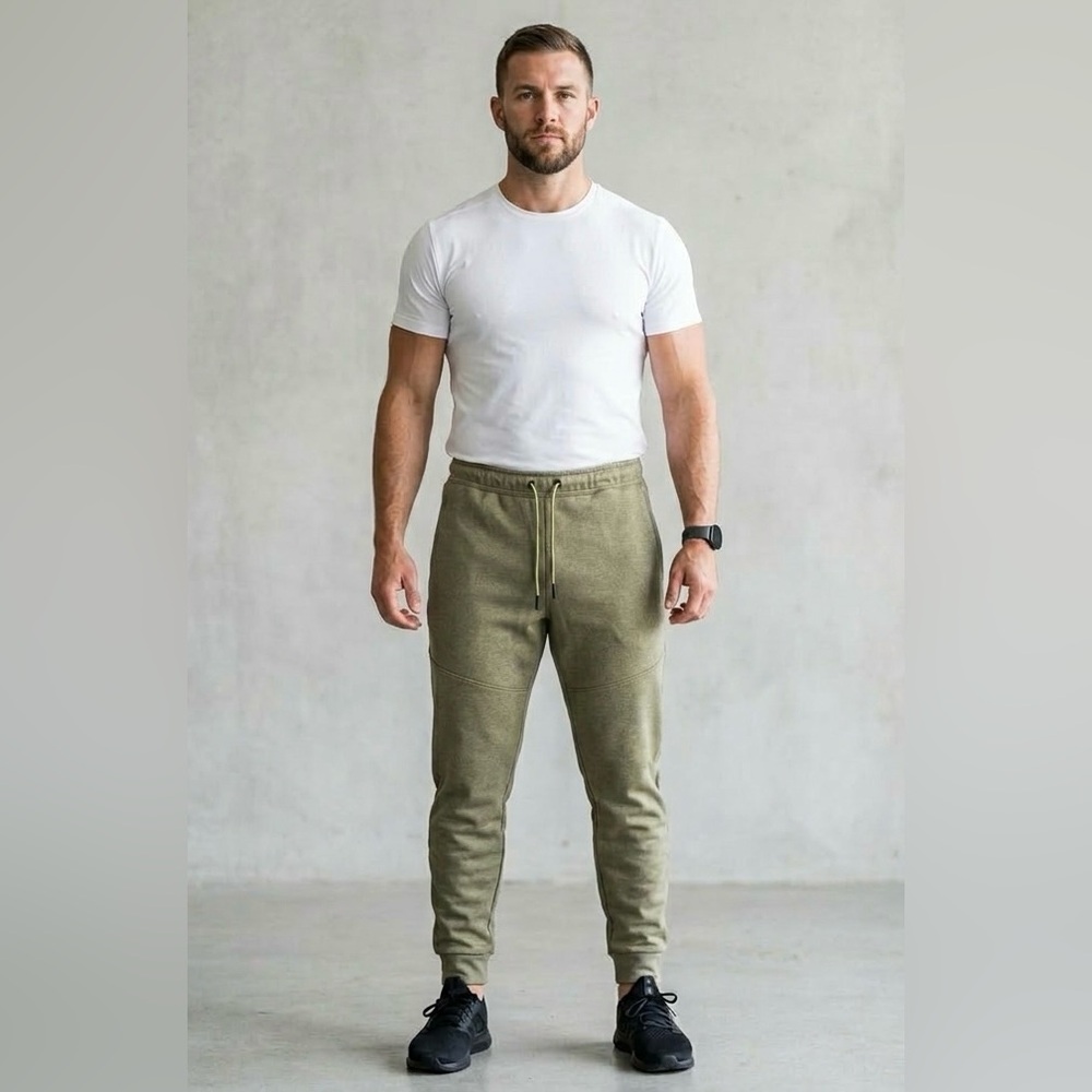 NWT Motion Olive Green Performance Tech Fleece Jogger Pants Activewear Casual